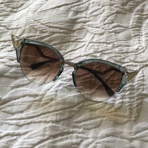 Fendi Crystal 52mm Tipped Cat Eye Sunglasses